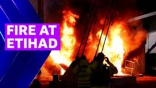Fire breaks out outside Etihad Stadium