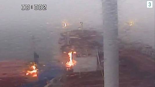 New photos show moment of North Sea crash - as report says neither ship had 'dedicated lookout'