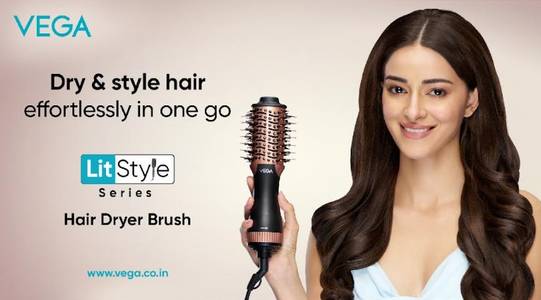 Drying & Styling in One Go - Made Possible with Vega LitStyle Hair Dryer Brush and Ananya Panday