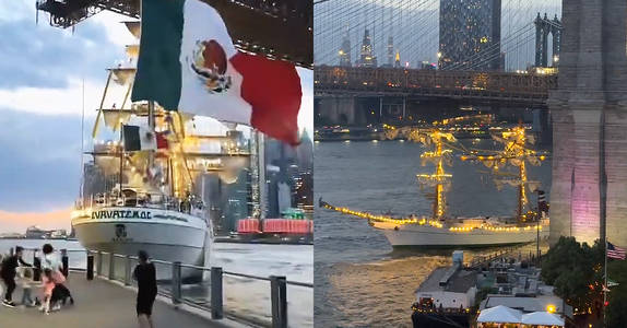 WATCH: Huge Mexican Navy Ship Crashes Into Brooklyn Bridge, Emergency Response Underway