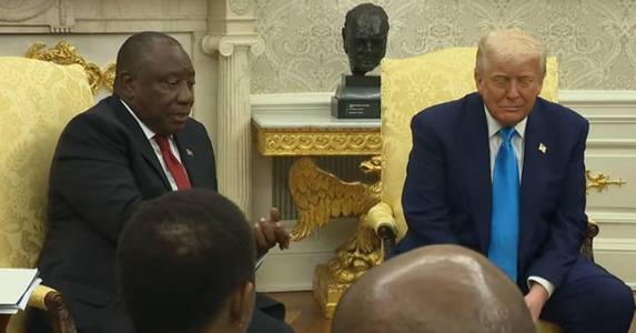 Donald Trump Forced to Calm Down After He Showed South African President Video on Genocide: 'Very Riled Up'