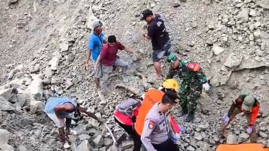 Police question quarry owner after deadly collapse in Indonesia