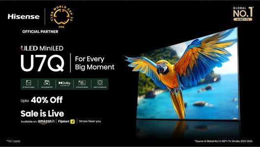 Hisense Unveils AI-Powered U7Q Mini-LED TV with Native 144Hz Gaming, Built-in Subwoofer