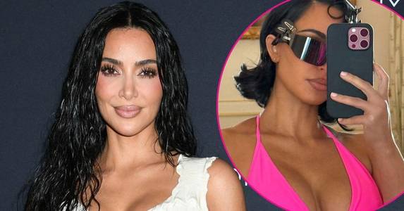 Kim Kardashian Busts Out of Tight Neon Pink Dress at Paris Balenciaga Fashion Show: Photo