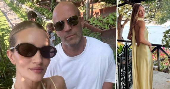 Rosie Huntington-Whiteley Ditches Her Bra for a Variety of Stunning Looks While Vacationing in Italy With Fiancé Jason Statham: Photos