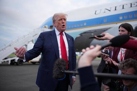 Donald Trump expected to spend first day in Scotland golfing at his course in Ayrshire