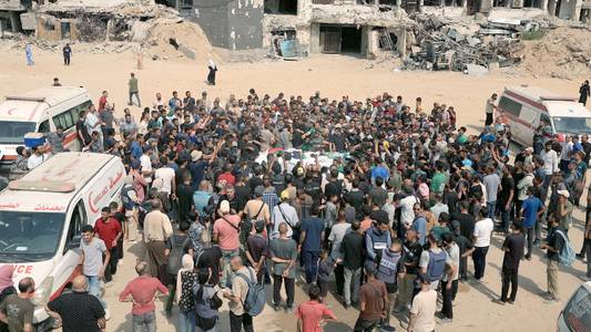 funeral held for five al jazeera journalists killed in israeli strike in gaza