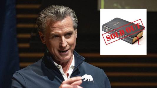 Gavin Newsom Trolls Trump With ‘PATRIOT’ Merch Shop – Where $100 Signed Bibles Are ‘Sold Out’