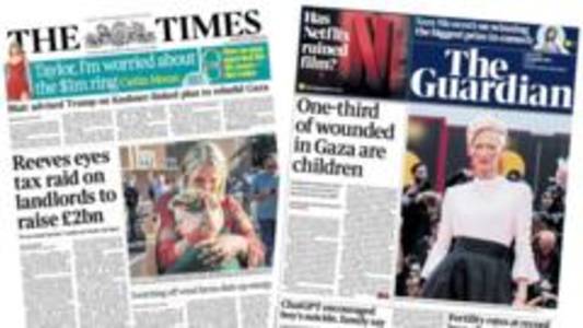 The Papers: 'Shooting terror' and 'one third of Gaza wounded are children'