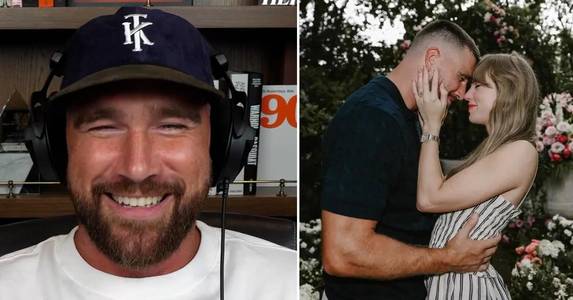 'Giddy' Travis Kelce Can't Stop Smiling as He Reacts to Taylor Swift Engagement for the First Time: Watch